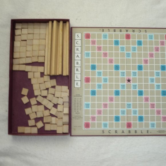 Scrabble Board Game Vtg 1953 Word Game in Burgundy Box COMPLETE - Picture 12 of 12